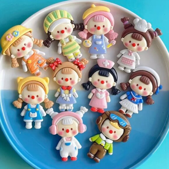 TEN Cute Colorful Cartoon Kids Resin Charm refrigerator magnet Set - Picture 3 of 3